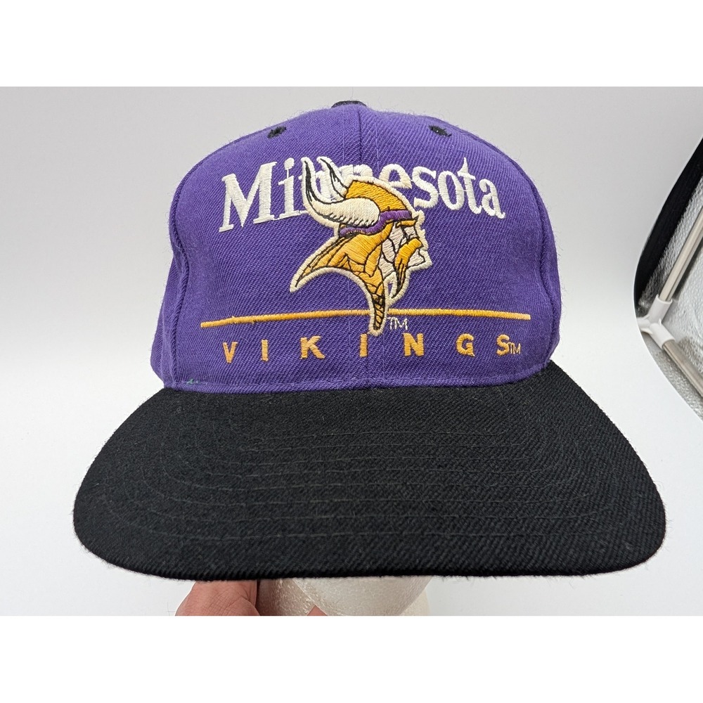 Vintage Eastport Minnesota Vikings Snapback Hat Purple Black Wool NFL Cap OSFA